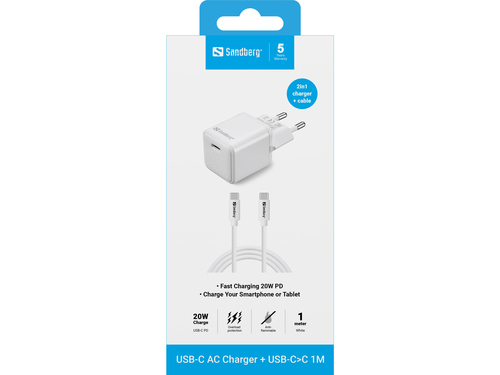 USB-C AC Charger +USB-C<gt/>C 1M, afbeelding 4