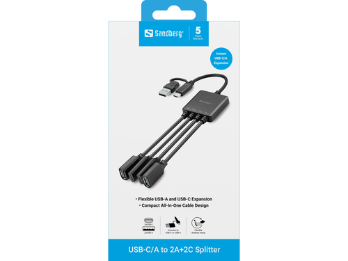 Sandberg USB-C/A to 2A+2C Splitter – image 3