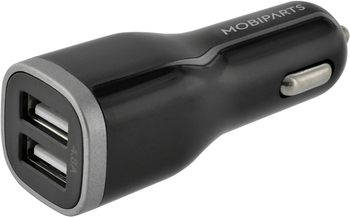 Mobiparts Car Charger Dual USB 4.8A + Micro USB Cable Black, afbeelding 3