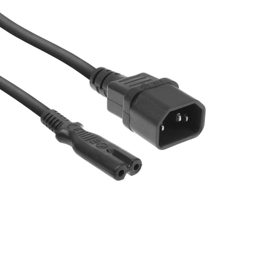 POWERCORD C14 - C7 BK 0.2M. 1 stk