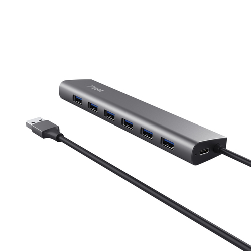 Trust Halyx 7-Port Mini USB Hub Aluminium, afbeelding 2