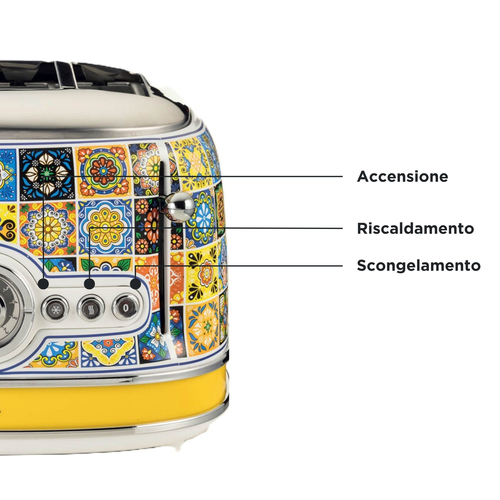 Ariete Positano 0156/0P 4-Slice Toaster - Yellow & Blue, Blue,Silver/Grey,Yellow - image 3
