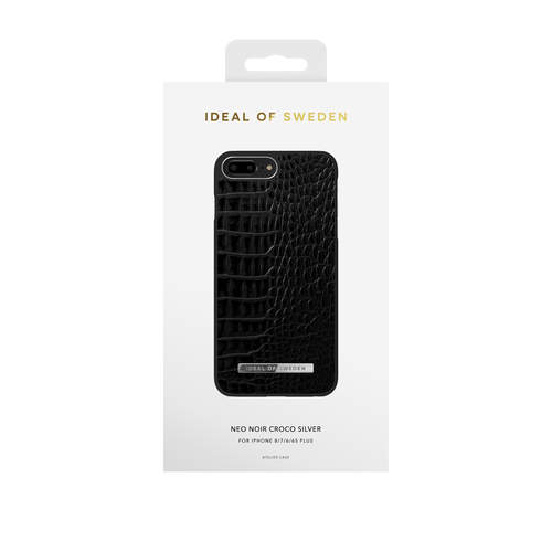iDeal of Sweden Atelier Case iPhone 8/7/6/6S P Neo Noir Croco Slvr