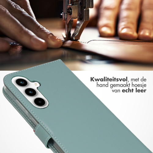 Selencia Echt Lederen Bookcase Samsung Galaxy A35 - Air Blue, afbeelding 2