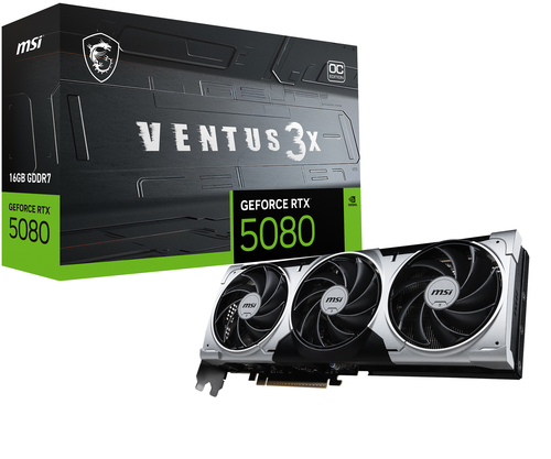 MSI VGA 16GB RTX5080 VENTUS 3X OC PLUS 16G 3xDP/HDMI GeForce RTX 5080 16G VENTUS 3X OC PLUS