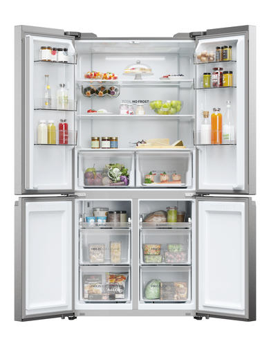 Haier HCR5919ENMP American-Style Fridge Freezer - Platinum Inox, Silver/Grey - image 2