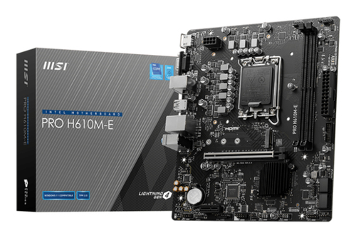 Msi Pro H610M-E DDR4 Motherboard, Black - image 1