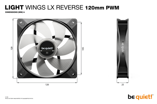 be quiet! Light Wings LX 120 mm PWM Reverse Black – image 6