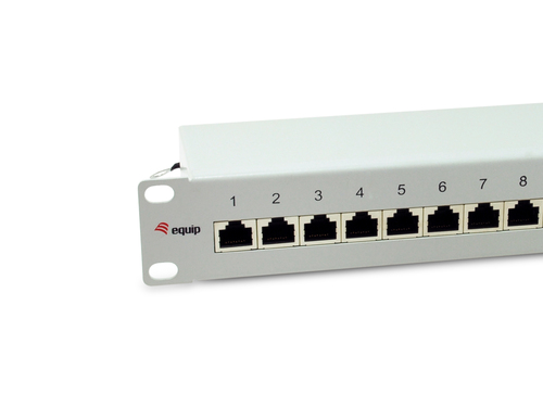 Equip Patchpanel 12x RJ45 Cat6A 10" FTP 1HE Premium helder grijs, afbeelding 4