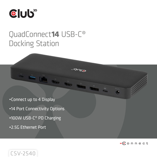Club 3D 14-1 USB-C Quad Display Dockingstation, afbeelding 7