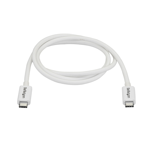 StarTech.com 3.3ft (1m) Thunderbolt 3 Cable, 20Gbps, 100W PD, 4K Video, Thunderbolt-Certified, Compatible w/ TB4/USB 3.2/DisplayPort Thunderbolt kabel 1m Hvid – billede 2