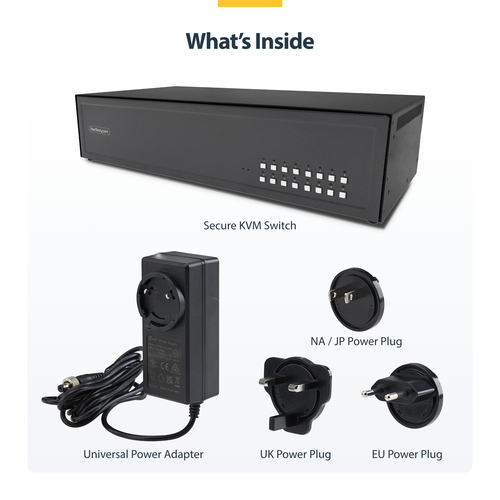 StarTech.com Secure 16-Port KVM Switch, DVI, NIAP 4.0 Desktop KVM, Metal Housing, CAC Port, Made in the USA – image 9