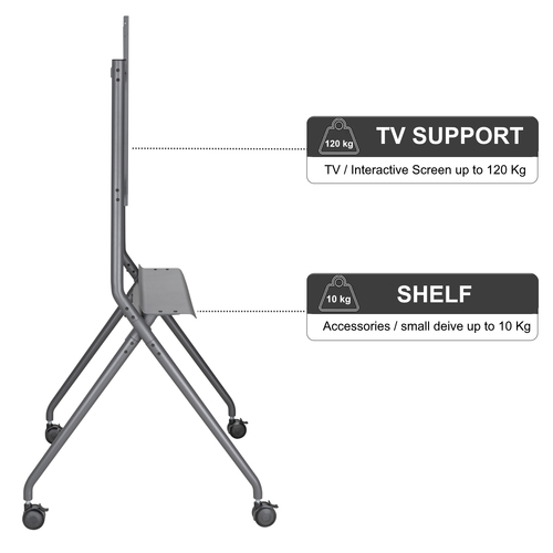 Ewent EW1542 soporte para pantalla de señalización 2,18 m (86") Negro