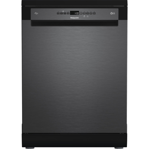 Hotpoint H8F HP51BS UK Full Size Dishwasher - Black Steel - B Rated, Black - image 1