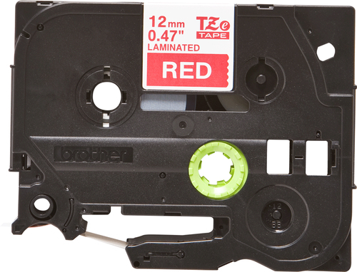 Brother P-Touch TZe Laminated Tape 12mm x 8m White on Red TZE435 - image 2