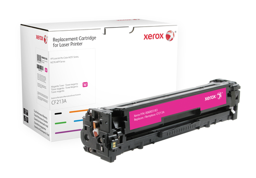 Xerox Magenta toner cartridge. Equivalent to HP CF213A . Compatible with HP LaserJet Pro 200 M251, LaserJet Pro 200 MFP M276