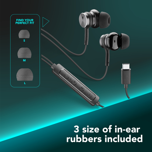 Cellularline VIPER – USB-C In-Ear Earphones with ANC (Black) – image 9