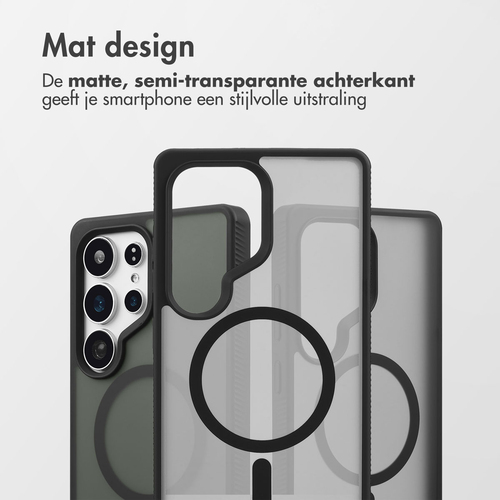 Accezz Rugged Frosted MagSafe Backcover voor Samsung Galaxy S25 Ultra Telefoonhoesje Zwart, afbeelding 6
