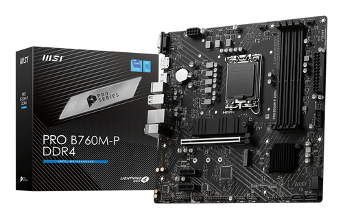 Msi Pro B760M-P DDR4 LGA1700 Motherboard, Black - image 1