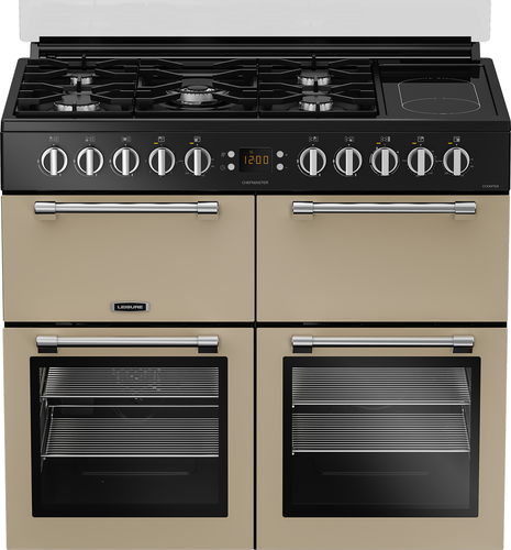 Leisure Chefmaster CC100F521C 100 cm Dual Fuel Range Cooker - Cream & Black, Cream - image 2
