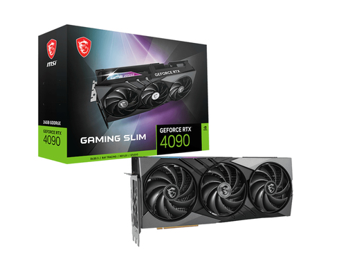 GEFORCE RTX 4090 GAMING SLIM 24G TARJETA DE VIDEO MSI NVIDIA GEFORCE RTX 4090 GAMING SLIM PCIE X16 40/24GB/GDDR6X/ESTANDAR/HDMI/3XDP/GAMA ALTA/GAMER GEFORCE RTX 4090 GAMING SLIM 24G