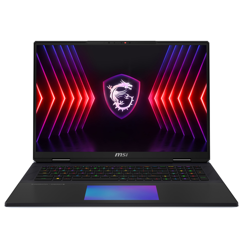 MSI Titan 18 HX A14VIG-036US Intel® Core™ i9 i9-14900HX Ноутбук 45,7 cm (18") UHD+ 128 GB DDR5-SDRAM 4 TB Твердотельный накопитель (SSD) NVIDIA GeForce RTX 4090 Wi-Fi 7 (802.11be) Windows 11 Pro Черный