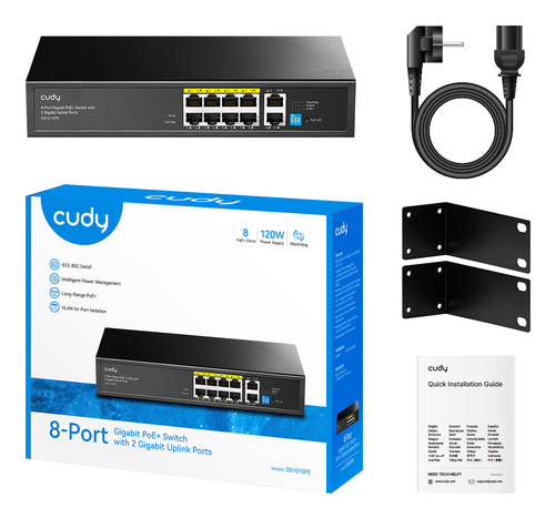 Cudy 8-GbE PoE+ Switch with 2 Uplink GbE, afbeelding 2
