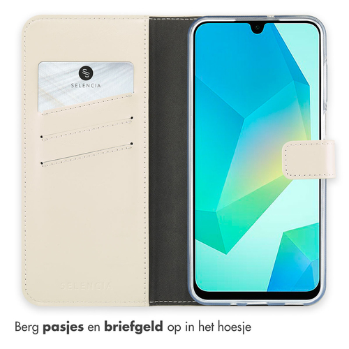 Selencia Echt Lederen Bookcase Samsung Galaxy A16 (5G) - Greige, afbeelding 3