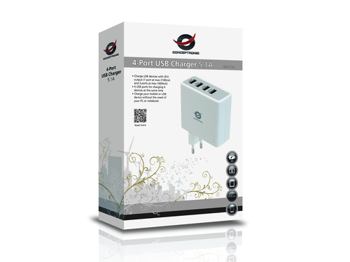 Conceptronic 4-Port USB Charger 5.1A – image 2