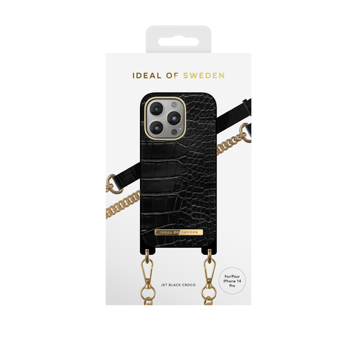 iDeal of Sweden Necklace Case iPhone 14PR Jet Black Croco – image 2
