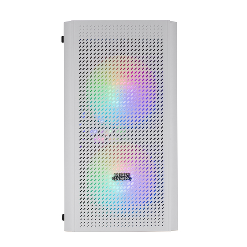 Mars Gaming MC300W Micro ATX Tempered Glass PC Case 3xFrGB Fan White – image 3