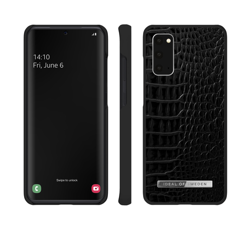 iDeal of Sweden Atelier Case Galaxy S20 Neo Noir Croco Silver – image 2