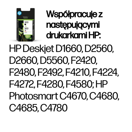 HP 300 CN637EE zestaw 2 oryginalnych wkładów tuszy Czarny/trójkolorowy