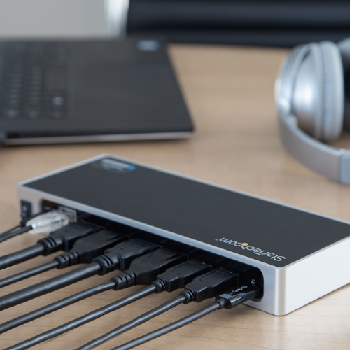 StarTech.com Dock USB-C y USB-A - Docking Station para 2 Monitores DisplayPort y HDMI de 4K 60Hz - Replicador de Puertos USB 3.0 para Portátil USB TipoC o USB-A - 6xUSB Tipo A - Mac/Windows