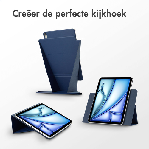 ACCEZZ – High Stand Tablet Case – Bookcase 11″ – Kunst­leder – Magnetische bevestiging – Verstelbare stand – donkerblauw, afbeelding 2