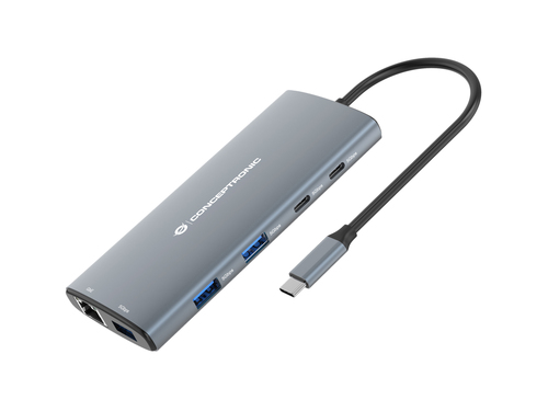 Conceptronic DONN06G док-станция для ноутбука Проводная USB 3.2 Gen 1 (3.1 Gen 1) Type-C Серый