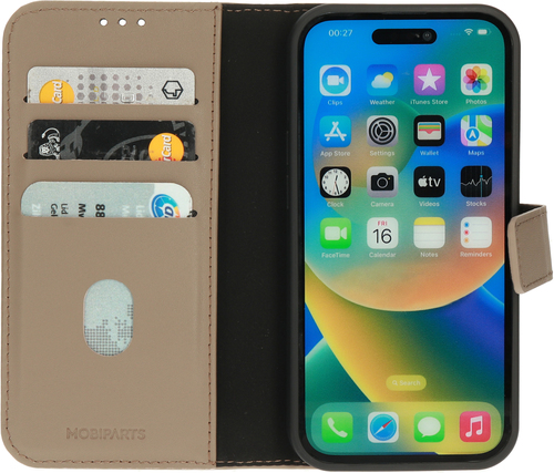 Mobiparts Leather 2 in 1 Wallet Case Apple iPhone 14 Pro Taupe - Smartphonehoesje, afbeelding 2