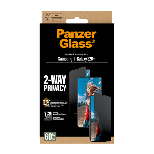 PanzerGlass 2-Way Privacy Screen Protector Samsung Galaxy S26  Ultra-Wide Fit w EasyAligner – Foto 4 von 8