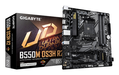 Gigabyte B550M DS3H R2 Amd B550 Micro-Atx Socket AM4 Motherboard - image 1