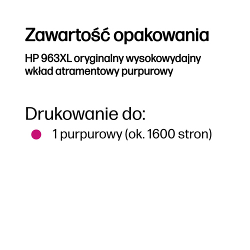 HP Inc. Wkład do drukarki atramentowej 963XL Magenta 3JA28AE
