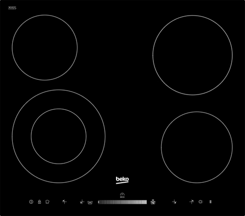 Beko HIC64502T варочная поверхность Черный Встроенный 60 cm Керамический 4 зона(ы)