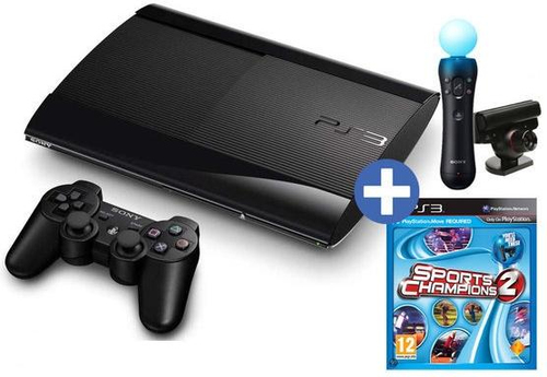 Sony Interactive Entertainment PlayStation 3 Super Slim 12GB + PlayStation Move Starterpack + Sports Champions 2