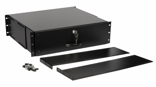 Equip schuiflade 19" voor Serverschränke 3U, afsluitbaar zwart, afbeelding 2