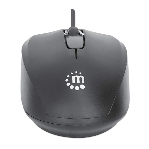 Manhattan Ratón USB Comfort II con cable, negro, 1000 dpi, USB-A, óptico, ambidiestro, compacto y portátil, tres botones con rueda de desplazamiento, garantía 3 años imagen 5
