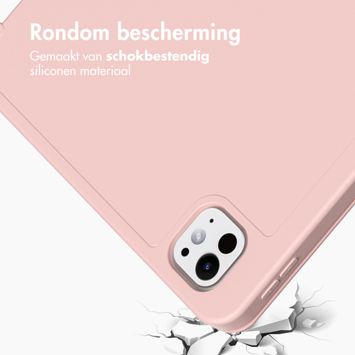 Accezz Smart Silicone Bookcase voor Apple iPad Pro 11 (2024) M4 Tablethoesje Roze, afbeelding 4