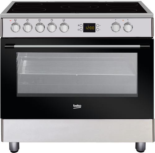 Beko GM17300GX cooker Freestanding cooker Electric Ceramic hob Black, Stainless steel