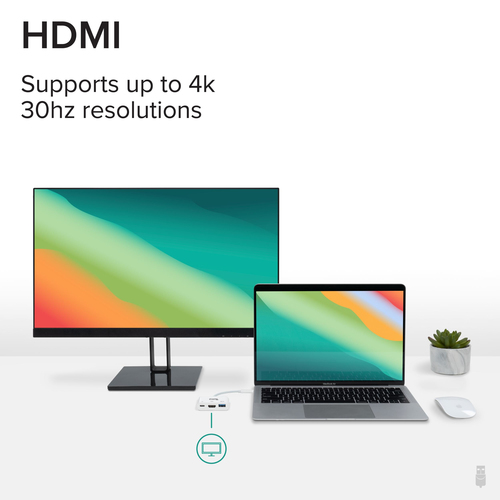 Plugable Technologies USB C to HDMI Multiport Adapter, Driverless 3-in-1 USB C Hub with 4K HDMI Output, USB 3.0 and USB-C Charging Port, Compatible with MacBook – image 3