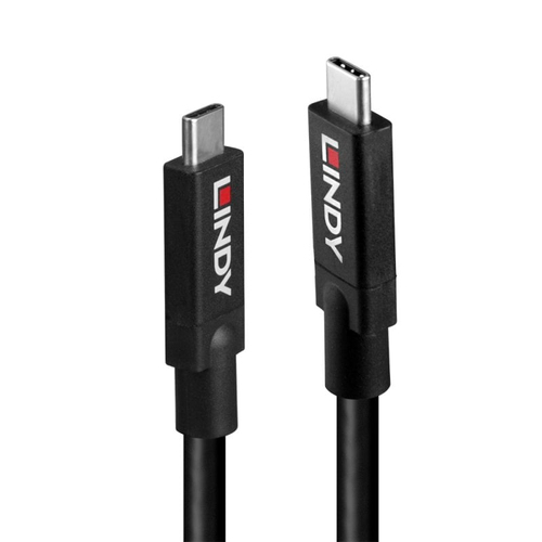 Product image: Lindy 43439 USB cable USB 3.2 Gen 2 (3.1 Gen 2) 8 m USB C 10 Gbit/s 100 W Black
