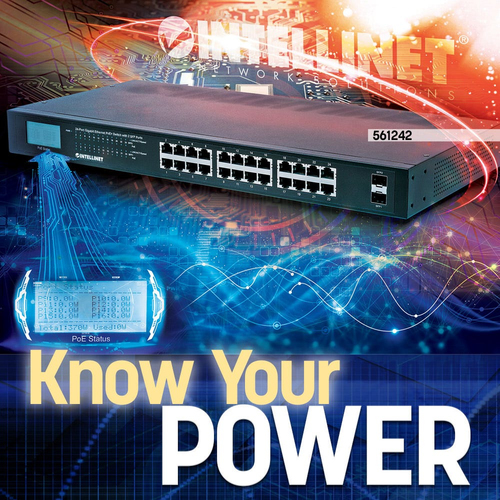 Intellinet PoE+ Switch 24-Port Gigabit met 2 SFP-Ports 370W, afbeelding 2