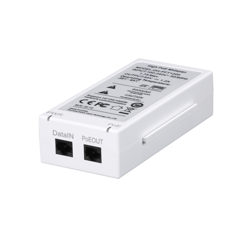 INYECTOR POE DAHUA (PFT1200) GIGABIT, 802.3AF, AT, HI POE, INDICADOR CORRIENTE / POE - PFT1200